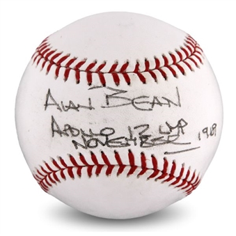 Alan Bean Single-Signed Baseball Inscribed "Apollo 12 LMP November 1969"